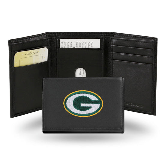 Green Bay Packers Embroidered Leather Tri-Fold Wallet (CDG)