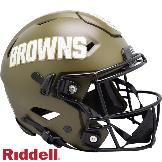 Cleveland Browns Helmet Riddell Authentic Full Size SpeedFlex Style Salute To Service