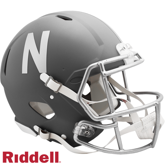 Nebraska Cornhuskers Helmet Riddell Authentic Full Size Speed Style Slate Alternate