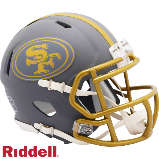 San Francisco 49ers Helmet Riddell Replica Mini Speed Style Slate Alternate