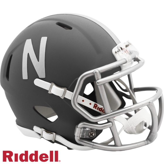 Nebraska Cornhuskers Helmet Riddell Replica Mini Speed Style Slate Alternate