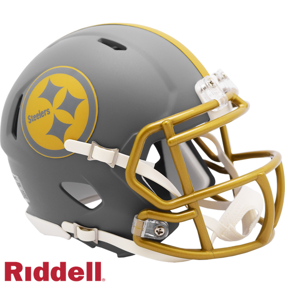 Pittsburgh Steelers Helmet Riddell Replica Mini Speed Style Slate Alternate