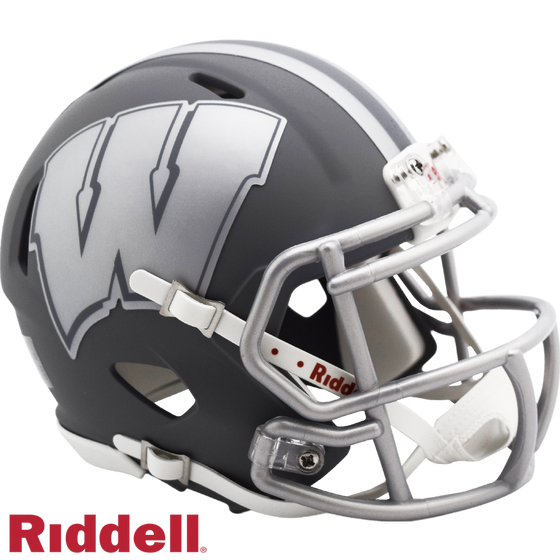 Wisconsin Badgers Helmet Riddell Replica Mini Speed Style Slate Alternate