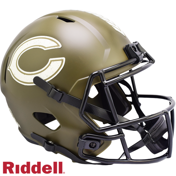 Chicago Bears Helmet Riddell Replica Full Size Speed Style Salute To Service