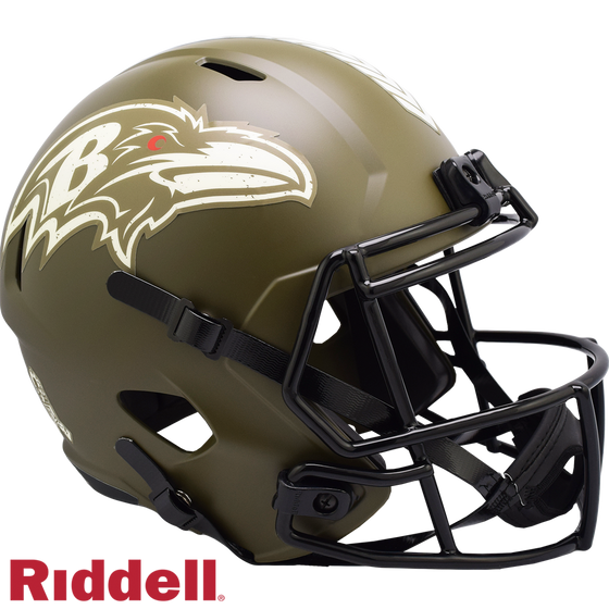 Baltimore Ravens Helmet Riddell Replica Full Size Speed Style Salute To Service