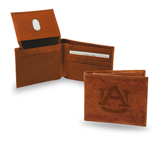 NCAA  Auburn Tigers  Genuine Leather Billfold Wallet - 3.25" x 4.25" - Slim Style