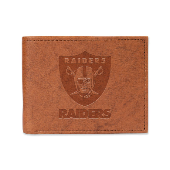 NFL Football Las Vegas Raiders  Genuine Leather Billfold Wallet - 3.25" x 4.25" - Slim Style