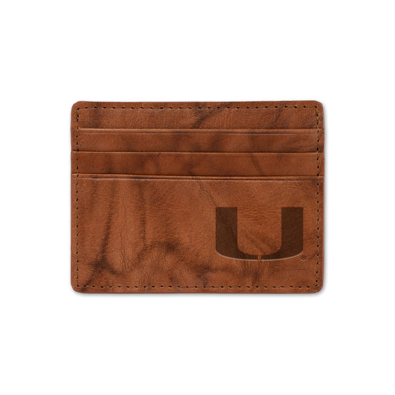 NCAA  Miami Hurricanes  Embossed Leather Credit Cart Wallet