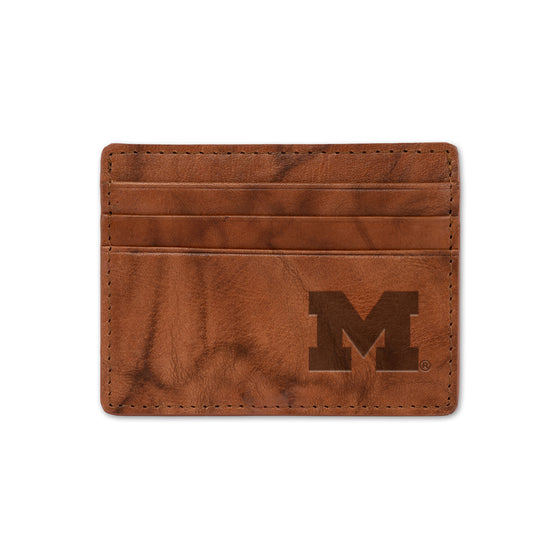 NCAA  Michigan Wolverines  Embossed Leather Credit Cart Wallet