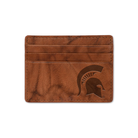 NCAA  Michigan State Spartans  Embossed Leather Credit Cart Wallet