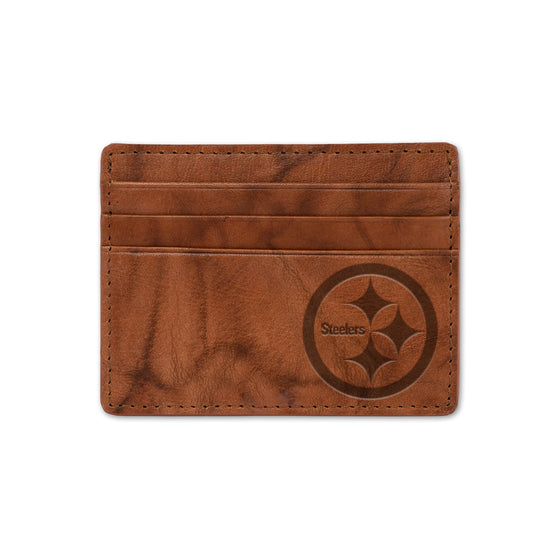 NFL Football Pittsburgh Steelers  Embossed Leather Credit Cart Wallet