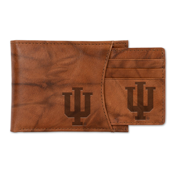 NCAA  Indiana Hoosiers  Genuine Leather Slider Wallet - 2 Gifts in One