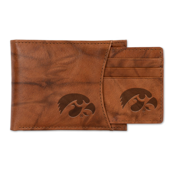 NCAA  Iowa Hawkeyes  Genuine Leather Slider Wallet - 2 Gifts in One