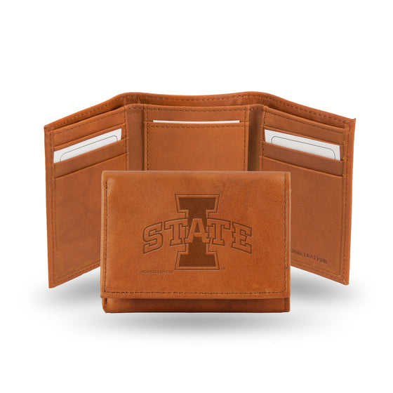 NCAA  Iowa State Cyclones  Brown Embossed Genuine Leather Tri-Fold Wallet