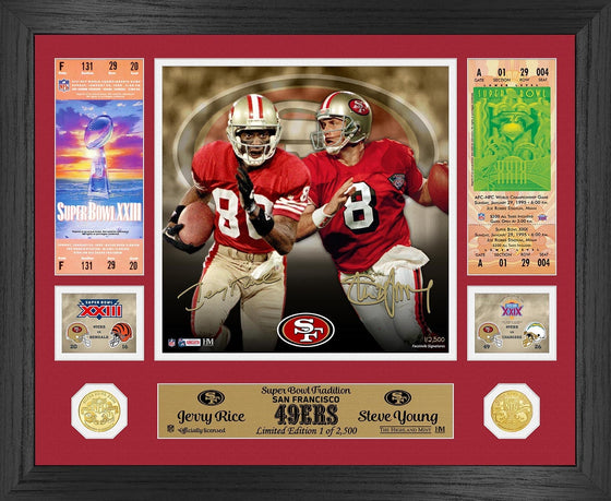 Jerry Rice Steve Young Super Bowl Traditions Gold Coin Photo Mint