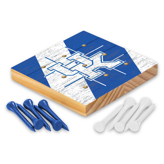 NCAA  Kentucky Wildcats  4.25" x 4.25" Wooden Travel Sized Tic Tac Toe Game - Toy Peg Games - Family Fun