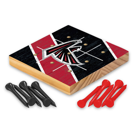 NFL Football Atlanta Falcons  4.25" x 4.25" Wooden Travel Sized Tic Tac Toe Game - Toy Peg Games - Family Fun