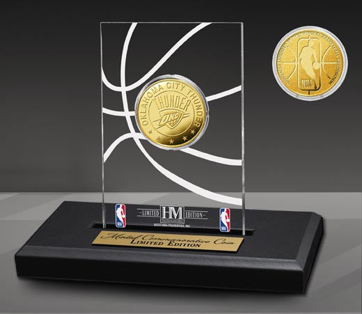 Oklahoma City Thunder Gold Coin Acrylic Desk Top