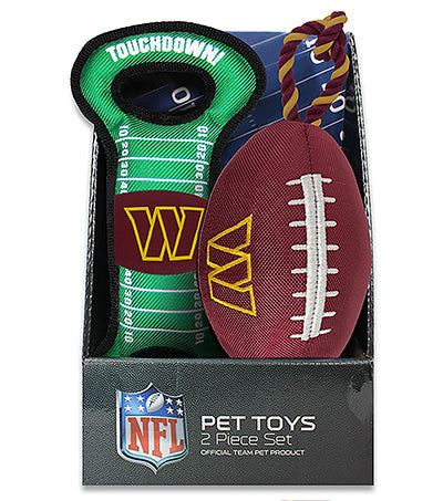 Washington Commanders 2pc Pet Toy Boxset