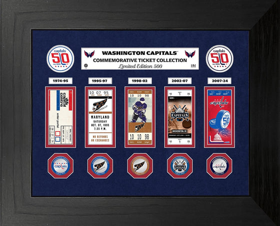 Washington Capitals 50th Anniversary DELUXE Ticket Collection Silver Coin Photo Mint