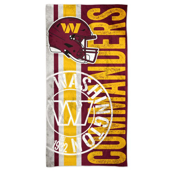 WASHINGTON COMMANDERS RETRO SPECTRA BEACH TOWEL 30" X 60" - 757 Sports Collectibles