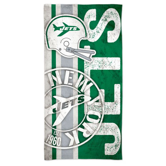 NEW YORK JETS RETRO SPECTRA BEACH TOWEL 30" X 60" - 757 Sports Collectibles