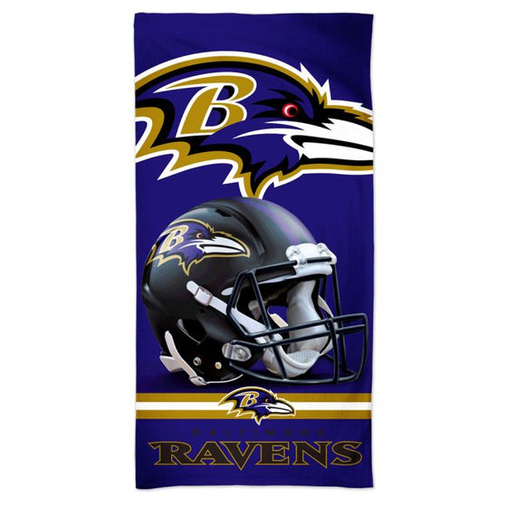 BALTIMORE RAVENS SPECTRA BEACH TOWEL 30" X 60"