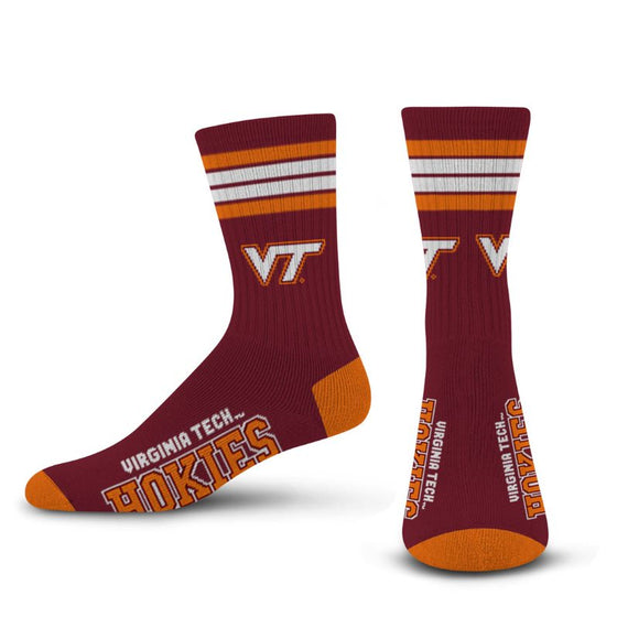 VIRGINIA TECH HOKIES 4 STRIPED DEUCE SOCK- Maroon