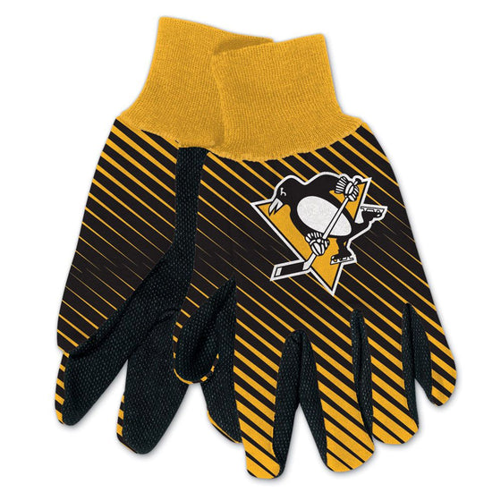 Pittsburgh Penguins Gloves Two Tone Style Adult Size