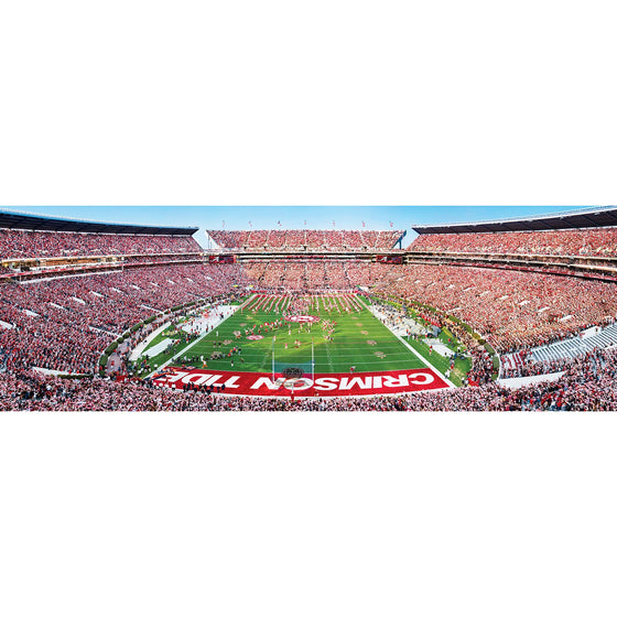 Alabama Crimson Tide - 1000 Piece Panoramic Jigsaw Puzzle - End View - 757 Sports Collectibles