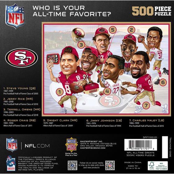 San Francisco 49ers - All Time Greats 500 Piece Jigsaw Puzzle - 757 Sports Collectibles