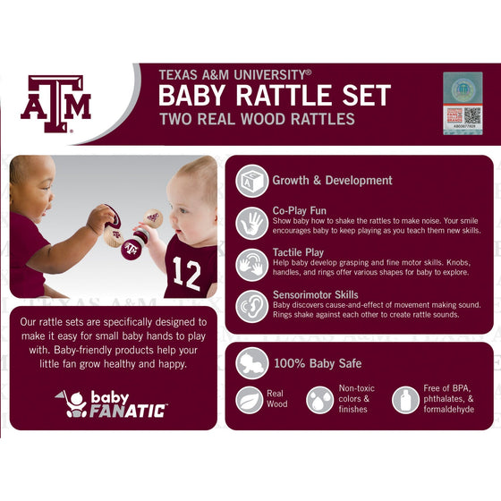 Texas A&M Aggies - Baby Rattles 2-Pack - 757 Sports Collectibles