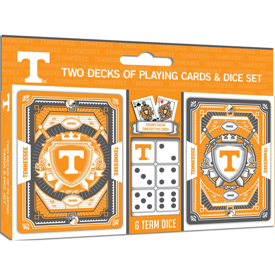 Tennessee Volunteers - 2-Pack Playing Cards & Dice Set - 757 Sports Collectibles