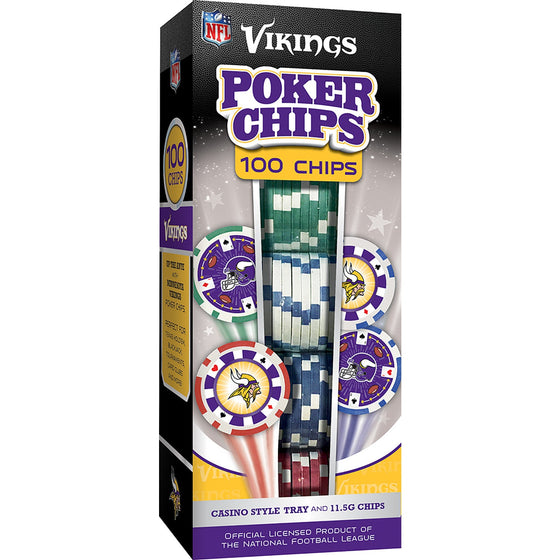 Minnesota Vikings 100 Piece Poker Chips - 757 Sports Collectibles