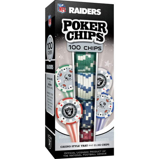 Las Vegas Raiders 100 Piece Poker Chips - 757 Sports Collectibles