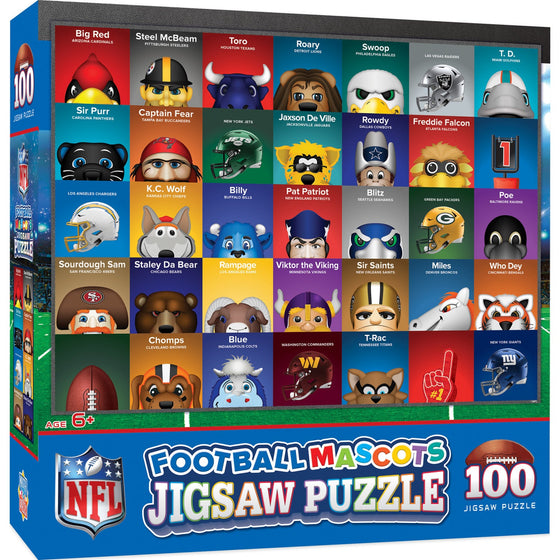 NFL Mascots 100 Piece Jigsaw Puzzle - 757 Sports Collectibles