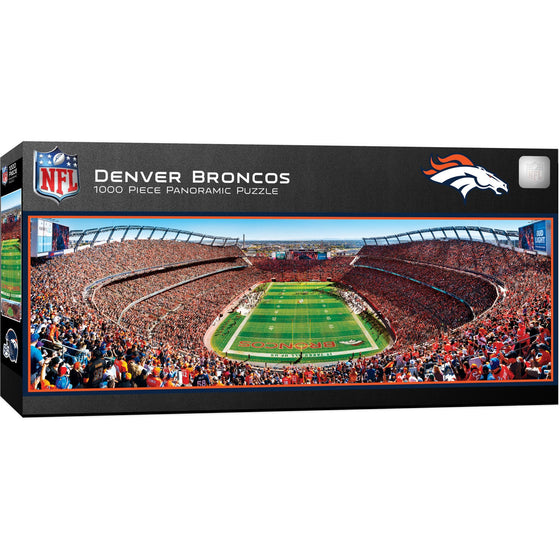 Denver Broncos - 1000 Piece Panoramic Jigsaw Puzzle - End View - 757 Sports Collectibles