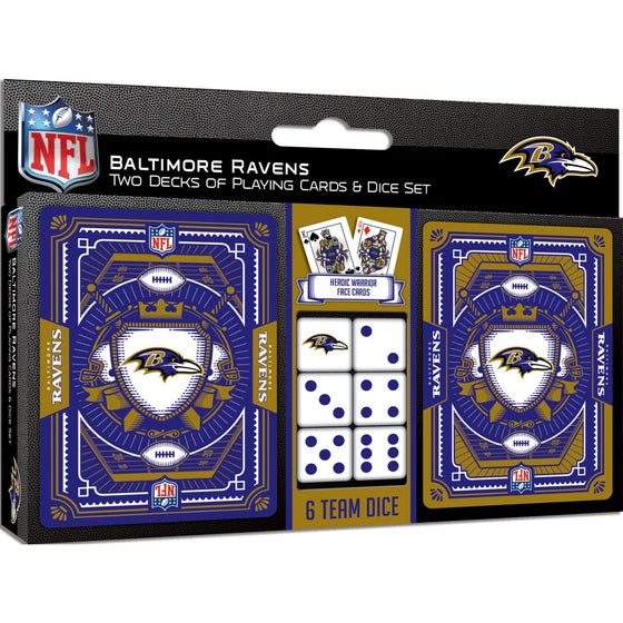 Baltimore Ravens - 2-Pack Playing Cards & Dice Set - 757 Sports Collectibles