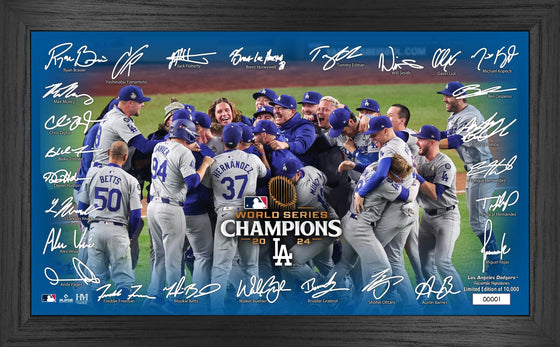 LA Dodgers 2024 World Series Champions Celebration Signature Frame