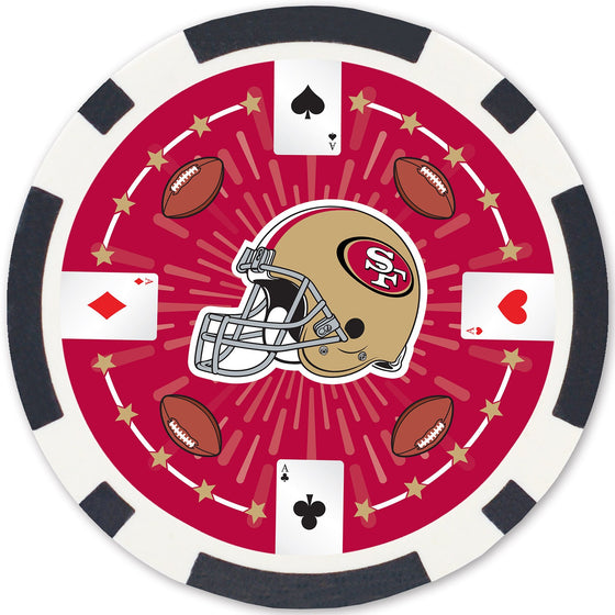 San Francisco 49ers 100 Piece Poker Chips - 757 Sports Collectibles