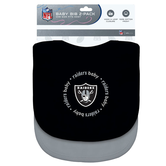 Las Vegas Raiders - Baby Bibs 2-Pack - Black & Gray - 757 Sports Collectibles