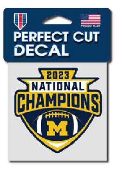 Michigan Wolverines 2024 CFP NCAA National Champs Perfect Cut 4"x4" Decal - 757 Sports Collectibles