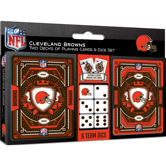 Cleveland Browns - 2-Pack Playing Cards & Dice Set - 757 Sports Collectibles