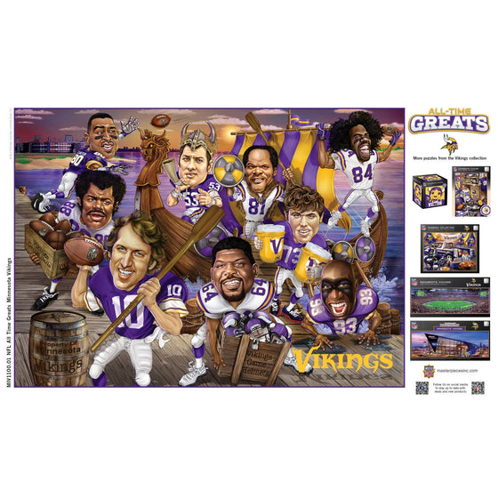 Minnesota Vikings - All Time Greats 500 Piece Jigsaw Puzzle - 757 Sports Collectibles