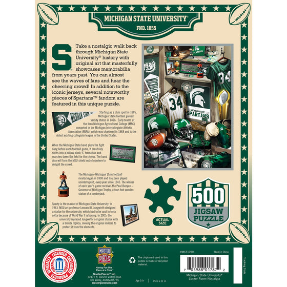 Michigan State Spartans - Locker Room 500 Piece Jigsaw Puzzle - 757 Sports Collectibles