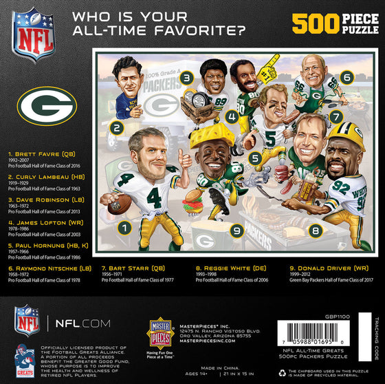 Green Bay Packers - All Time Greats 500 Piece NFL Sports Puzzle