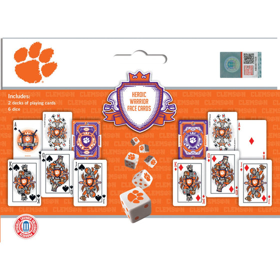 Clemson Tigers - 2-Pack Playing Cards & Dice Set - 757 Sports Collectibles