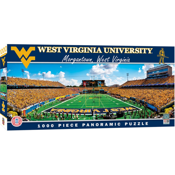 West Virginia Mountaineers - 1000 Piece Panoramic Jigsaw Puzzle - End View - 757 Sports Collectibles