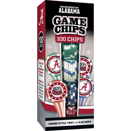 Alabama Crimson Tide 100 Piece Poker Chips - 757 Sports Collectibles