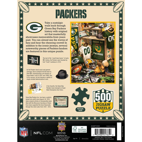 Green Bay Packers - Locker Room 500 Piece Jigsaw Puzzle - 757 Sports Collectibles